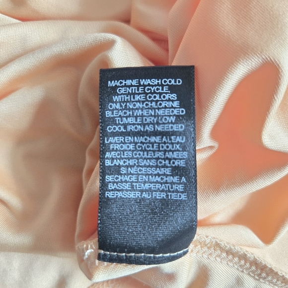 New AFRM McCall Off the Shoulder Mesh Peach Fuzz Maxi Dress NWT Medium - Picture 9 of 9